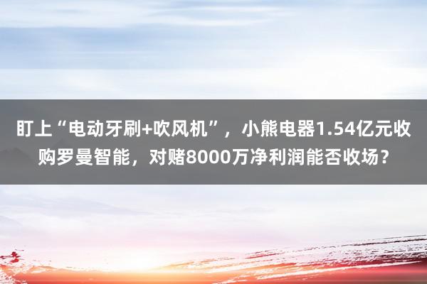 盯上“电动牙刷+吹风机”，小熊电器1.54亿元收购罗曼智能，对赌8000万净利润能否收场？