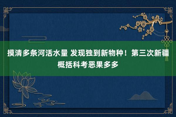 摸清多条河活水量 发现独到新物种！第三次新疆概括科考恶果多多