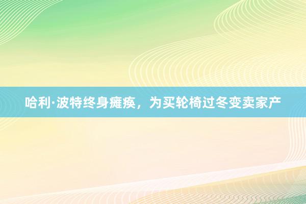 哈利·波特终身瘫痪，为买轮椅过冬变卖家产