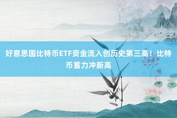 好意思国比特币ETF资金流入创历史第三高！比特币蓄力冲新高